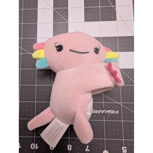 Axolotl hugger stuffed toy Top Trenz 6 inch love heart on tummy pink rainbow
